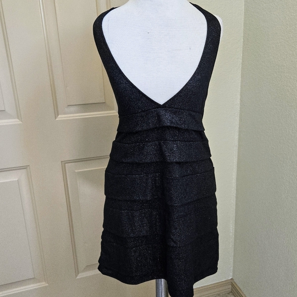 Nwt Free People black shimmery halter dress M whimsygoth
